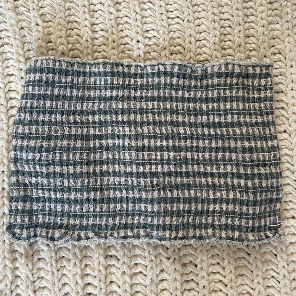 John Galt tube top green and white